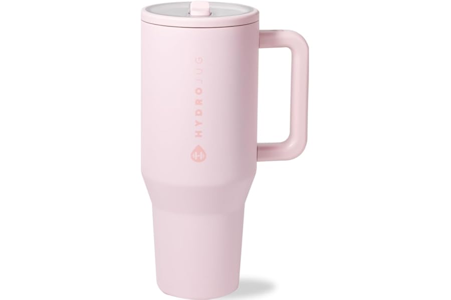 HydroJug Traveler - 32 oz Water Bottle with Handle & Flip Straw - Fits in Cup Holder, Leak Resistant Tumbler-Reusable Insulat