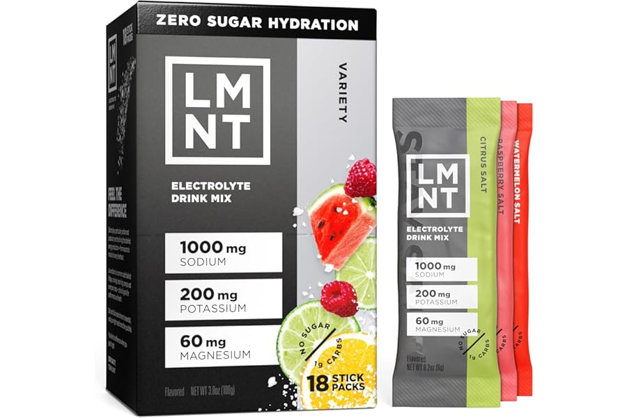LMNT Zero Sugar Electrolytes - Variety Pack Bundle | Drink Mix | 18-Count