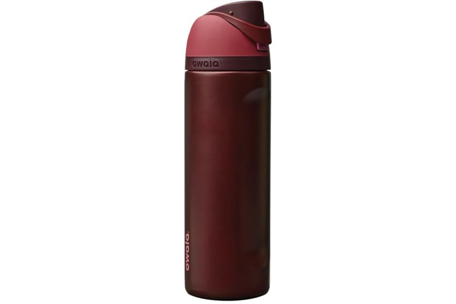 Owala FreeSip Insulated Stainless Steel Water Bottle with Straw, BPA-Free Sports Water Bottle, Great for Travel, 24 Oz, Black Cherry