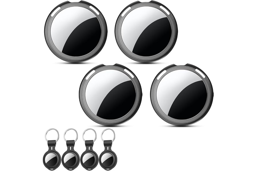 4 Pack Smart Tracker Tags Item Finder [Apple MFi Certified] Works with Apple Find My (iOS Only) Air Bluetooth Tag with Waterproof Replaceable Battery Worldwide Tracking for Key Wallet Bag Luggage Pets