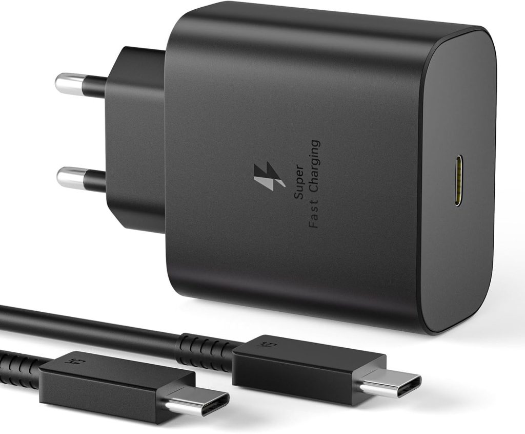 AGEEMY Chargeur USB C 45W Super Charge Rapide pour Samsung Galaxy S25/S24+/S24 Ultra/S23+/S23 Ultra/S22/S21/Note20, Prise Secteur USB C Adapteur Chargeur Rapide de Rechange d'origine + 1.5M Type-C