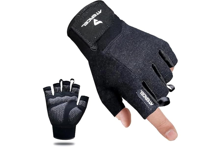 ATERCEL Workout Gloves for Men and Women, Exercise Gloves for Weight Lifting, Cycling, Gym, Training, Breathable and Snug fit