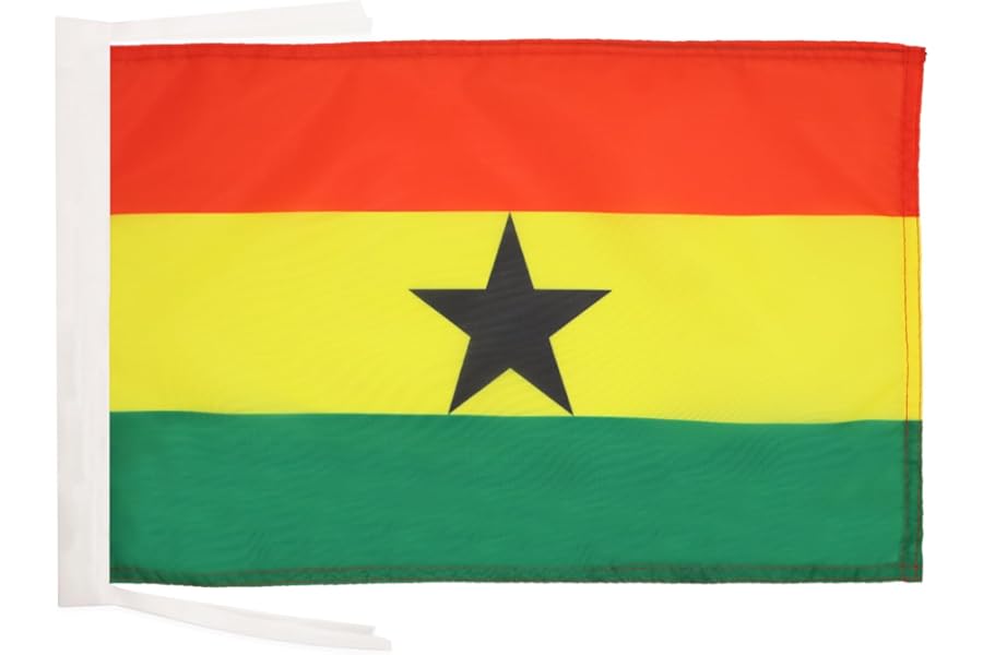 AZ FLAG Ghana Flag 18'' x 12'' cords - Ghanaian SMALL flags 30 x 45cm - Banner 18x12 in