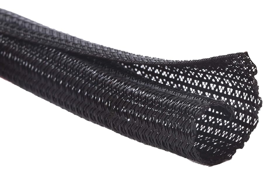 Alex Tech 10ft - 1/2 inch Cord Protector Wire Loom Tubing Cable Sleeve Split Sleeving For USB Cable Power Cord Audio Video Cable – Protect Cat From Chewing - Black