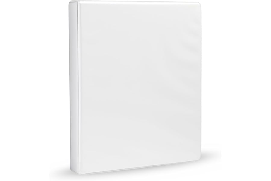 Amazon Basics 3-Ring Binder, 1-Inch, Customizable, with Pockets for Organization, White, 1-Pack