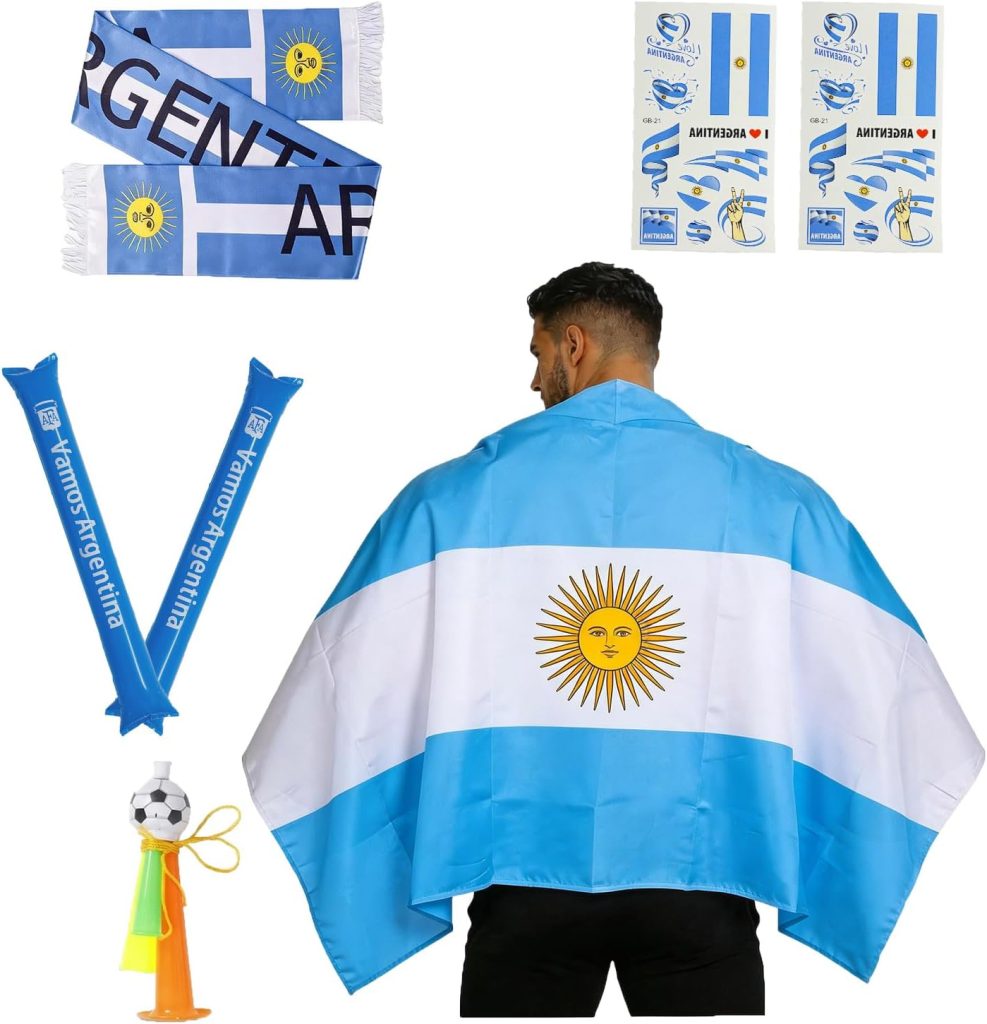 American Flag Cape Costume, World Cup 2026 Fan Gear Flag Cape with Sleeves and Soccer Scarf for World Cup & 4th of July : Clothing, Shoes & Jewelry