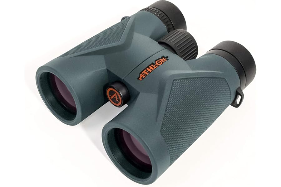 Athlon Optics 8x42 Midas UHD Gray Binoculars with ED Glass for Adults and Kids, High-Powered Binoculars for Hunting, Birdwatching, and More
