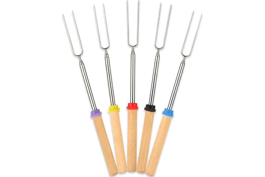 BEARCLAW Smores Sticks for Fire Pit - Accessories for Campfire Marshmallow Roasting Sticks Smores Kit Outdoor-Smore Skewers H