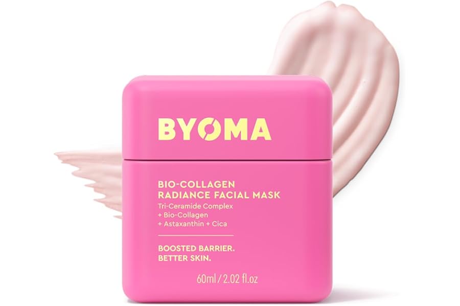 BYOMA Bio-Collagen Radiance Facial Mask - Transformative Liquid Sheet Mask for Glass Skin - Instant radiance, Visibly Improved Elasticity, Reduces Appearance of Wrinkles - Cica & Ceramides, 60mL