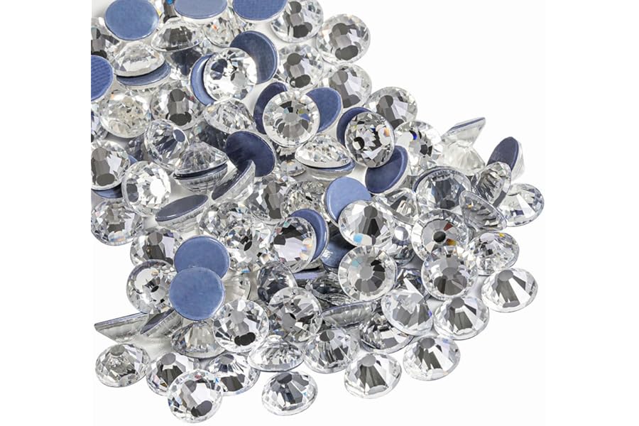 Beadsland Hotfix Rhinestones, 2880pcs Flatback Crystal Rhinestones for Crafts Clothes DIY Decoration, Crystal, SS10, 2.7-2.9mm