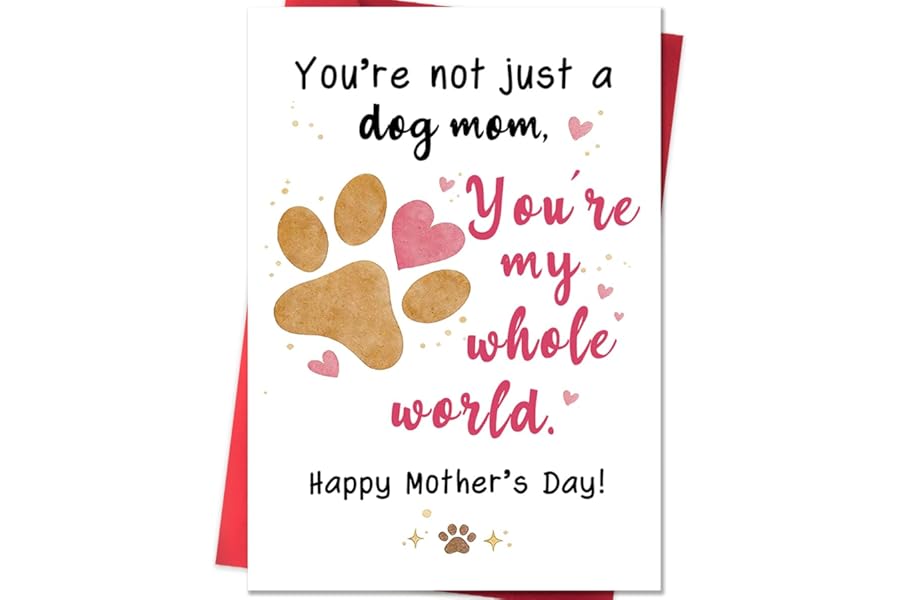 Beixian Dog Mom Mother's Day Card, Happy Mother's Day Dog Mom Gift, Cute Mother's Day Card from Dog for Pet Lovers