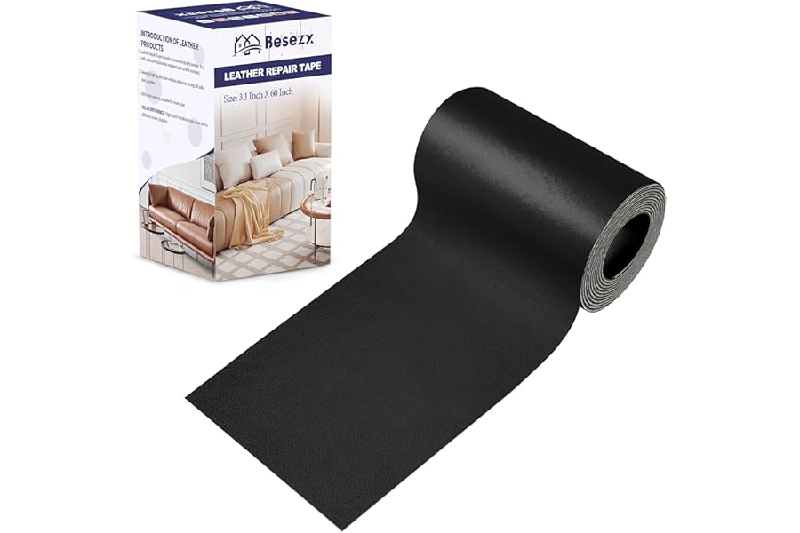 Besezx Leather Repair Patch Tape Kit, Self Adhesive Leather Repair for Furniture, Couch, Sofa, Car Seats,Office Chair,Vinyl Repair Kit.3.1inx60in
