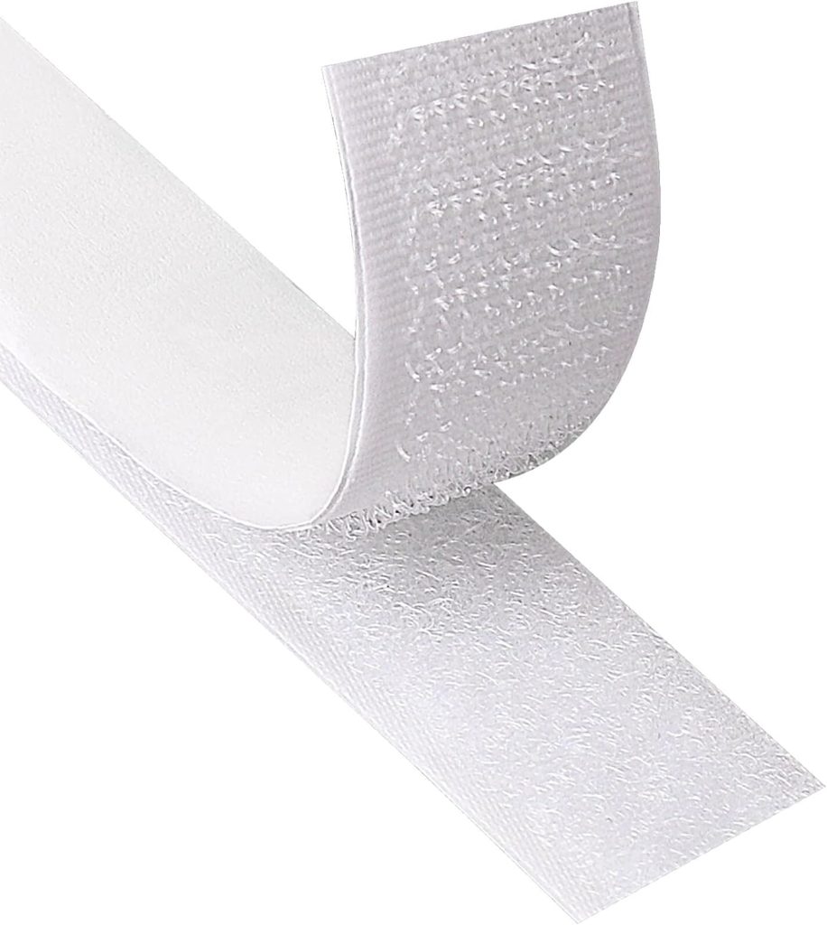 Blooven 8 Metros 20 mm Auto Adhesivo Cinta Rollo Hook y Loop Tape Gancho y Cinta de Lazo (20 mm x 8 m, Blanco)