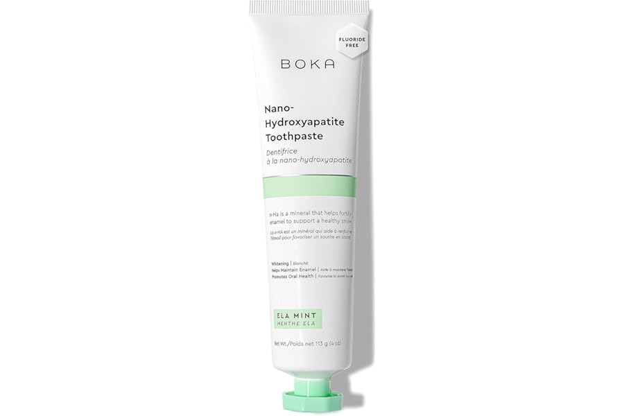 Boka Fluoride Free Toothpaste, Nano Hydroxyapatite Toothpaste, Appropriate for Sensitive Teeth - for Adult Oral Care - Ela Mint Flavor, 4 Fl Oz 1Pk US Manufactured