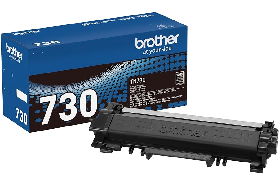 Brother Genuine Standard Yield Toner Cartridge, TN730, Replacement Black Toner, Page Yield Up To 1,200 Pages, Amazon Dash Replenishment Cartridge,1 Pack
