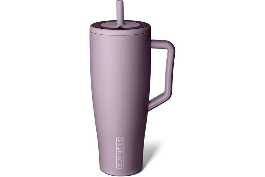 BrüMate Era 40 oz Tumbler with Handle and Straw | 100% Leakproof Insulated Water Bottle Tumbler with Lid and Flexible SoftSip Straw | Made of Stainless Steel | Cup Holder Friendly | 40oz (Lilac Dusk)