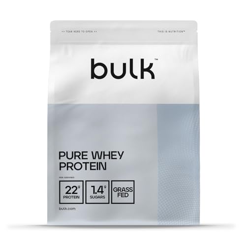 Bulk Pure Whey Protein Powder,Vanilla,23g Protein and 5g BCAAs per Scoop,Whey Concentrate Shake,Low Sugar,Supports Muscle Growth and Repair,Smooth Mixing,Vegetarian,1kg