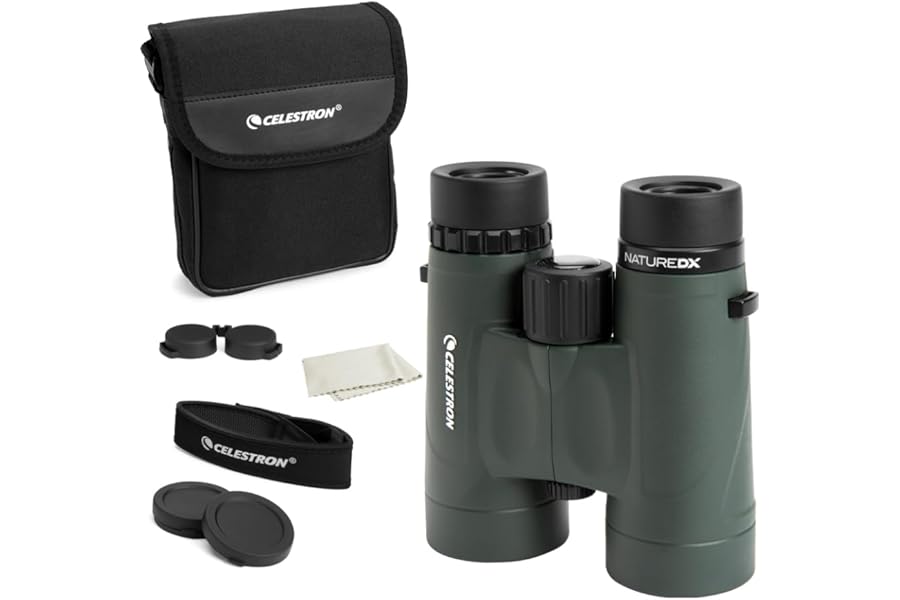 Celestron - Nature DX 8x42 Binoculars – Ideal for Birding and Outdoors – 42mm Objective Lenses – Wide 7.4° Field of View – BaK-4 Prisms – Fully Multi-Coated – Waterproof and Fogproof