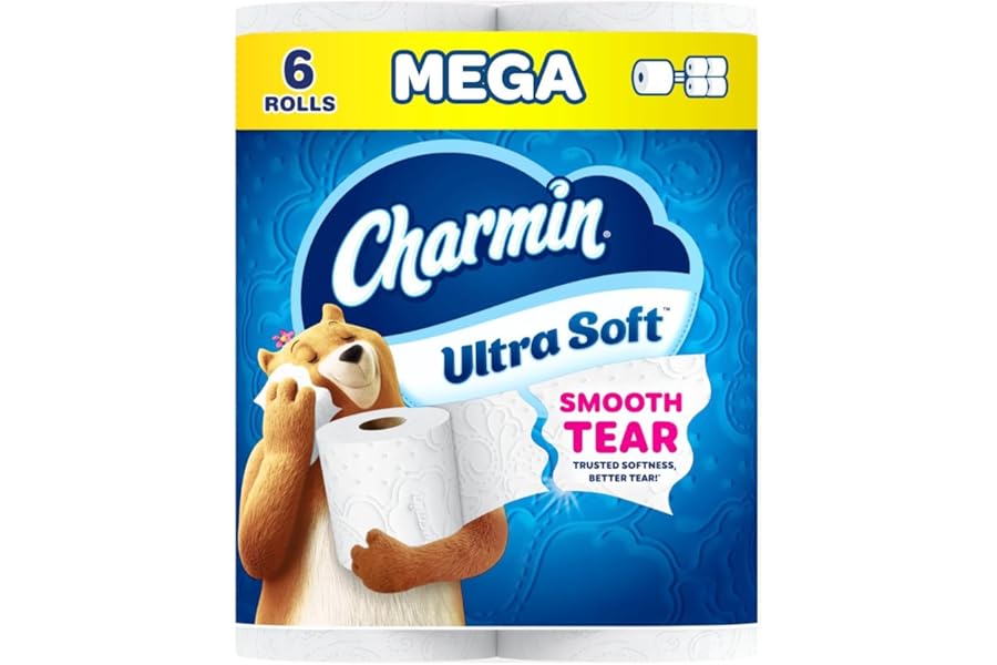 Charmin Ultra Soft Toilet Paper, 6 Mega Rolls = 24 Regular Rolls