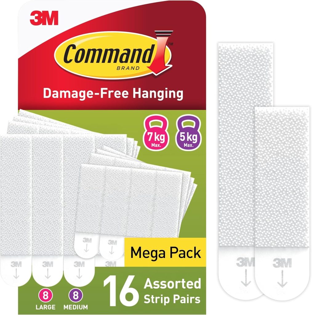 Command PH209 Medium and Large Picture Hanging Strips White PH209-16EU, Groß/Mittelgross