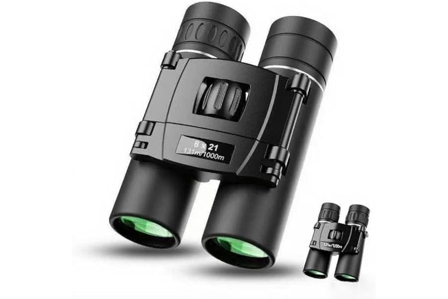 Connected Seasons 8x21 Compact Binoculars for Birdwatching, Sightseeing and Events, with Center Focus Wheel