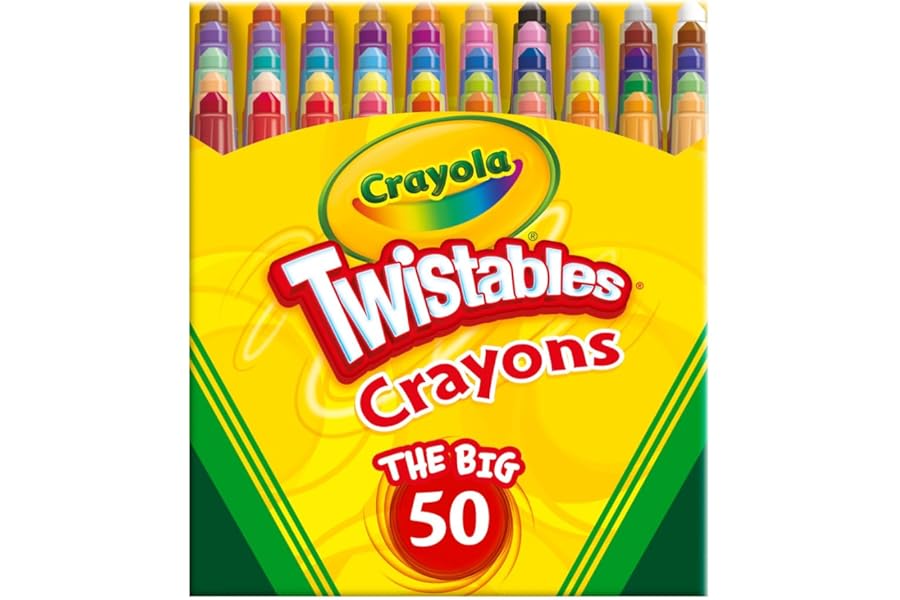 Crayola Mini Twistables Crayons for Kids (50ct), Back to School Supplies, No Peel Crayons for Coloring Books, Gift for Toddlers & Kids, Arts & Crafts, 3+