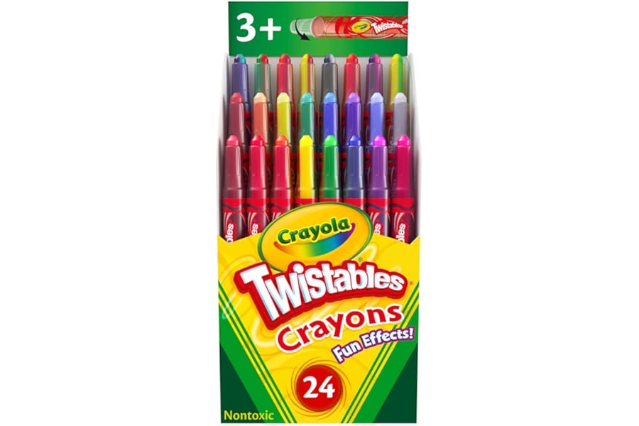 Crayola Twistables Crayons for Kids (24ct) School Supplies for Toddlers, Less Mess Coloring, Gifts for Boys & Girls, Ages 3, 4, 5