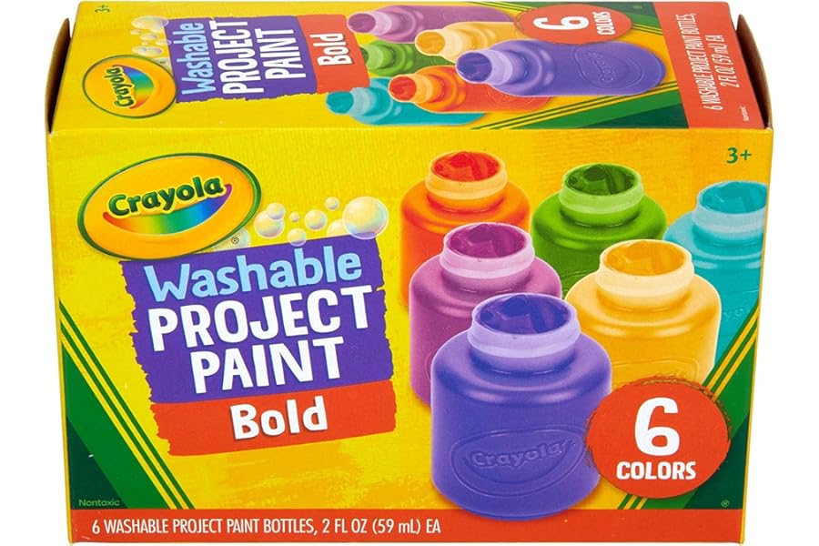 Crayola Washable Kids Paint (6ct), School Supplies, Painting Set for Kids, Spring Crafts, Art Teacher Gifts for Toddlers, Ages 3+