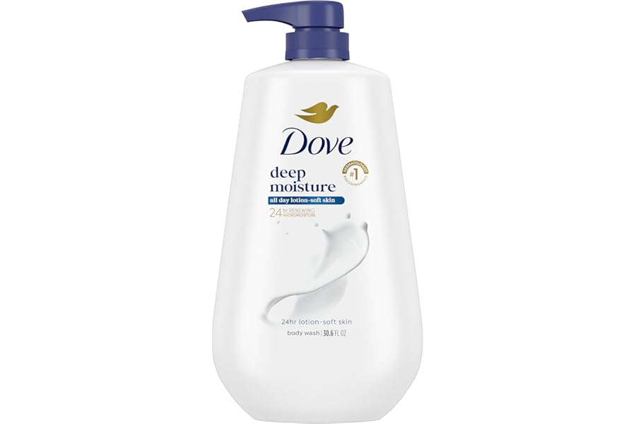 Dove Body Wash Deep Moisture for 24hr Lotion-Soft Skin Moisture Moisturizing Skin Cleanser with No Sulfates No Parabens 30.6 oz