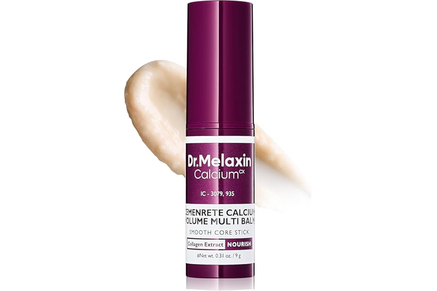 Dr.Melaxin Calcium Multi Balm Stick, Collagen & Elastin Wrinkle Stick, All-in-One Hydrating Balm, Eye & Neck Balm, Makeup Base & Face Moisture Balm, Korean Skincare, 0.31 oz