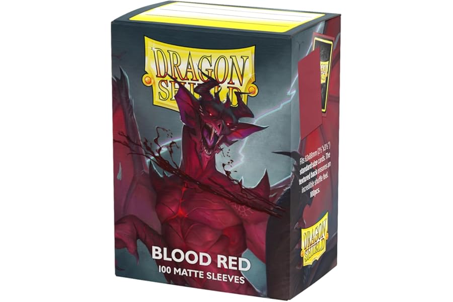 Dragon Shield | Standard Size Card Matte Sleeves | 100 CT - Smooth & Tough Premium TCG Sleeves | Compatible with Pokemon, Flesh & Blood, One Piece & Magic the Gathering | Blood Red - Matte