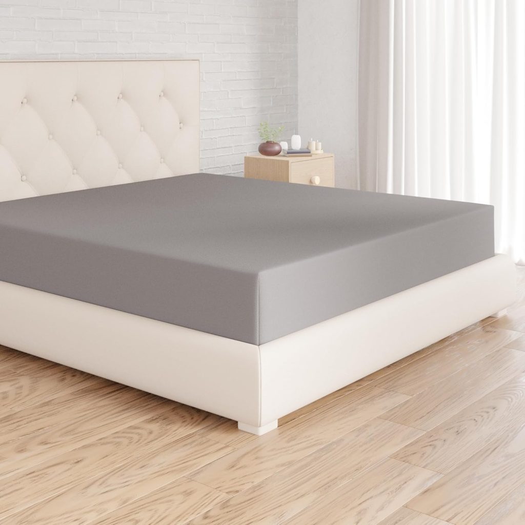 Drap housse microfibre 160x200x30cm gris foncé doux