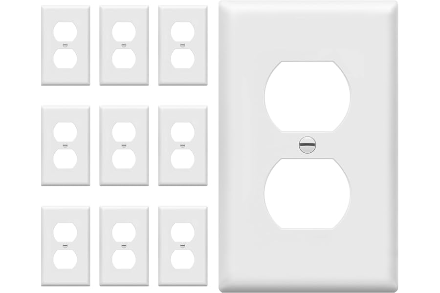 ENERLITES Duplex Wall Plates Kit, Electrical Outlet Covers, Standard Size 1-Gang 4.50" x 2.76", Unbreakable Polycarbonate The