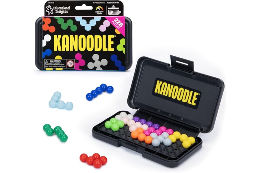 Educational Insights Kanoodle - 3D Brain Teaser Puzzles for Kids, Spatial Puzzle Games for Adults, Teens and Kids, Problem Solving Toys and Logic Puzzles, Single Player Games