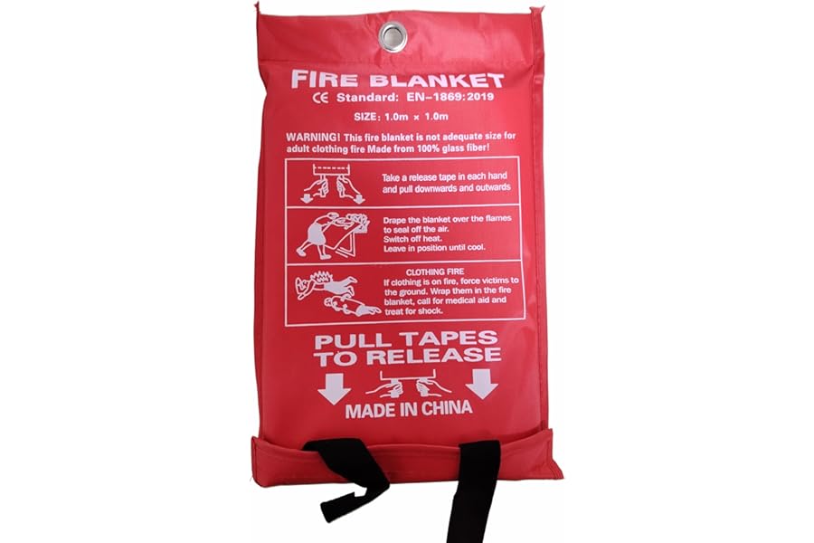 FAOGO Fire Blanket, 1 Pack, 40” x 40”, Handheld, Portable Lightweight (Unless It's Urgent, Please Wear Gloves)