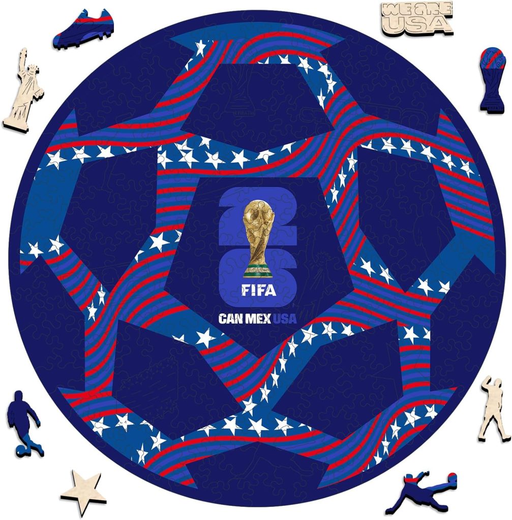 FIFA 2026 Trophy Series - Wooden Puzzle for Adult, 5MM Thick, Creative Collectible Gift for Fans, Officially Licensed Product (USA BALL-200, 300Pcs) : Sports & Outdoors