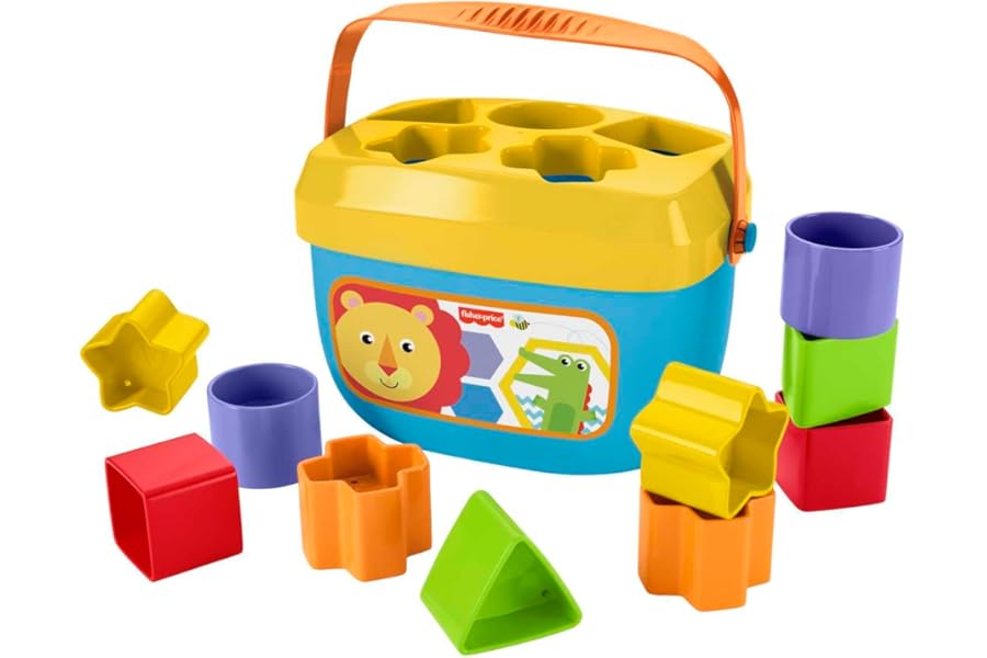 Fisher-Price Stacking Toy Baby's First Blocks Set of 10 Shapes for Sorting Play for Infants Ages 6+ Months