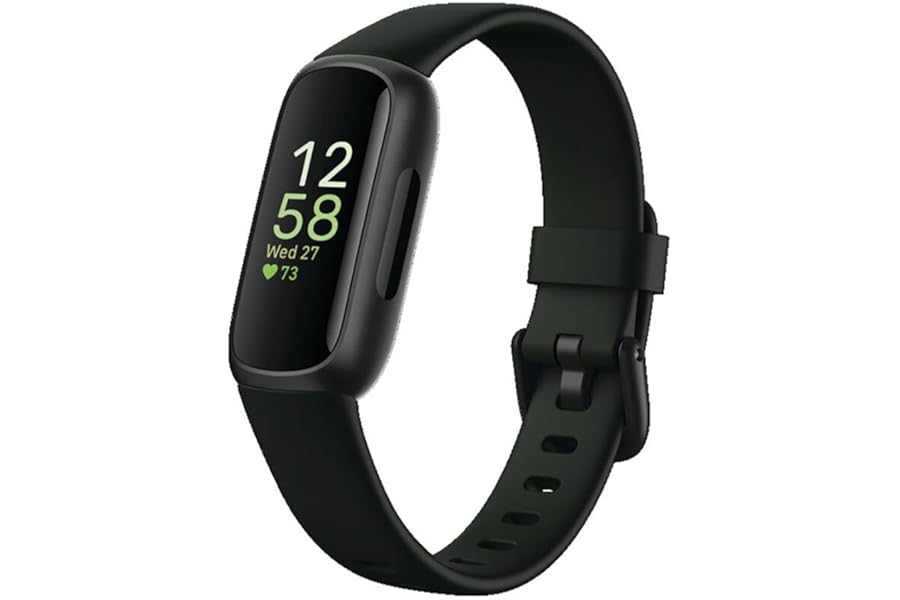Fitbit Inspire 3 Health &-Fitness-Tracker with Stress Management, Workout Intensity, Sleep Tracking, 24/7 Heart Rate and more, Midnight Zen/Black One Size (S & L Bands Included)