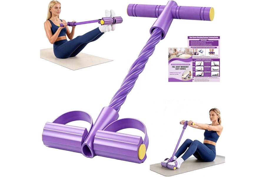 Foot Pedal Resistance Bands with Handles, 6-Tube Multifunction Exercise Bands, Durable Home Gym Fitness Equipment