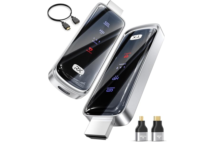 Futureagle Wireless hdmi Transmitter and Receiver 328FT/100M，4K Decode Plug & Play Portable 5G+2.4G Wireless Display Adapter Extender Kit for Video and Audio to Monitor from PC/Projector