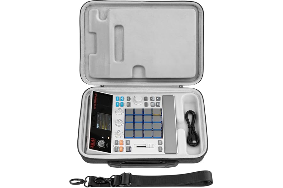 GEEKRIA Hard Shell Travel Case Compatible with Akai Professional MPC Sample Portable Groovebox, Audio Sampler Carrying Bag (Dark Grey)