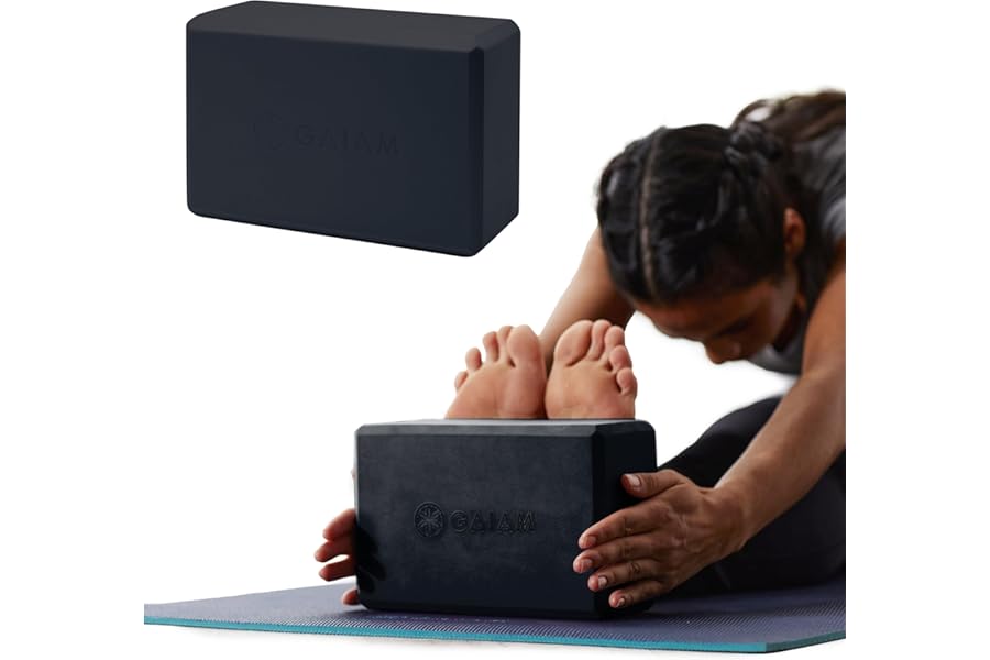 Gaiam Yoga Block - Supportive Latex-Free Eva Foam - Soft Non-Slip Surface with Beveled Edges for Yoga, Pilates, Meditation