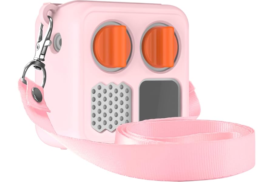Geiomoo Silicone Case for YOTO Mini (2024 Edition), Soft Flexible Scratch Resistant Protective Cover with Lanyard (Pink)