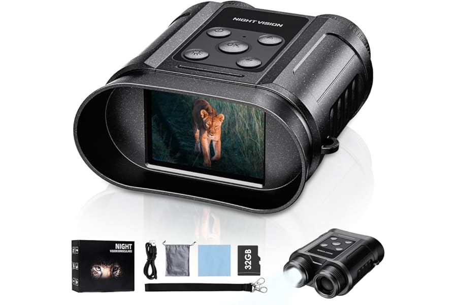 Gifts for Men and Teen Boys,Night Vision Goggles,Night Vision Binoculars,32GB Card Included, Photo/Video Capture,Outdoor Tools for Education, Wildlife Watching,Birthday Gifts for Boy,Men,Gift for Dad