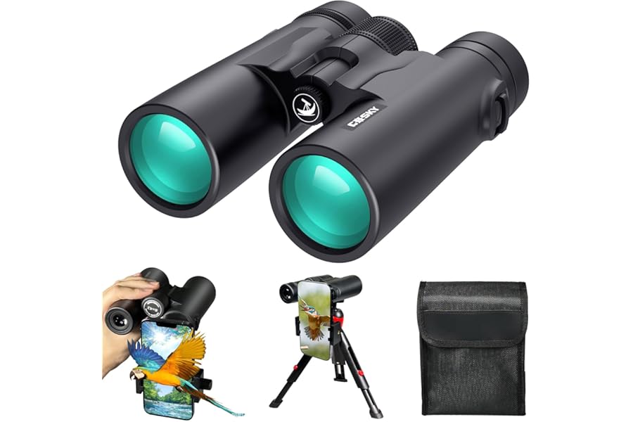 Gosky 8x42 Roof Prism Binoculars for Adults, HD Professional Binoculars for Bird Watching Travel Stargazing Hunting Concerts Sports-BAK4 Prism FMC Lens-with Phone Mount Tripod Strap Carrying Bag