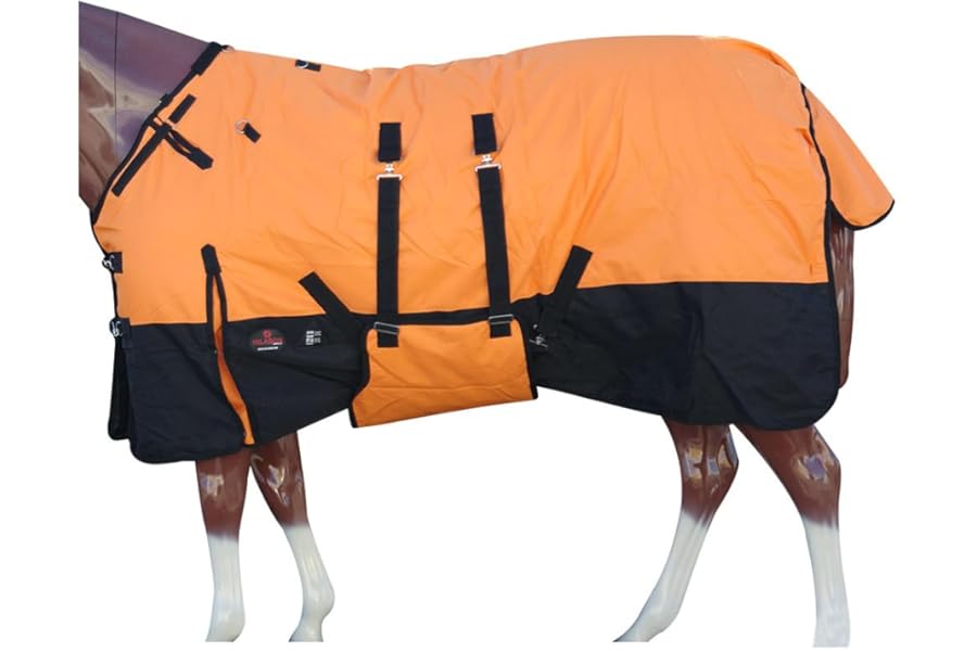HILASON 1200D Winter Waterproof Poly Horse Blanket Belly Wrap | Turnout Blankets for Horses