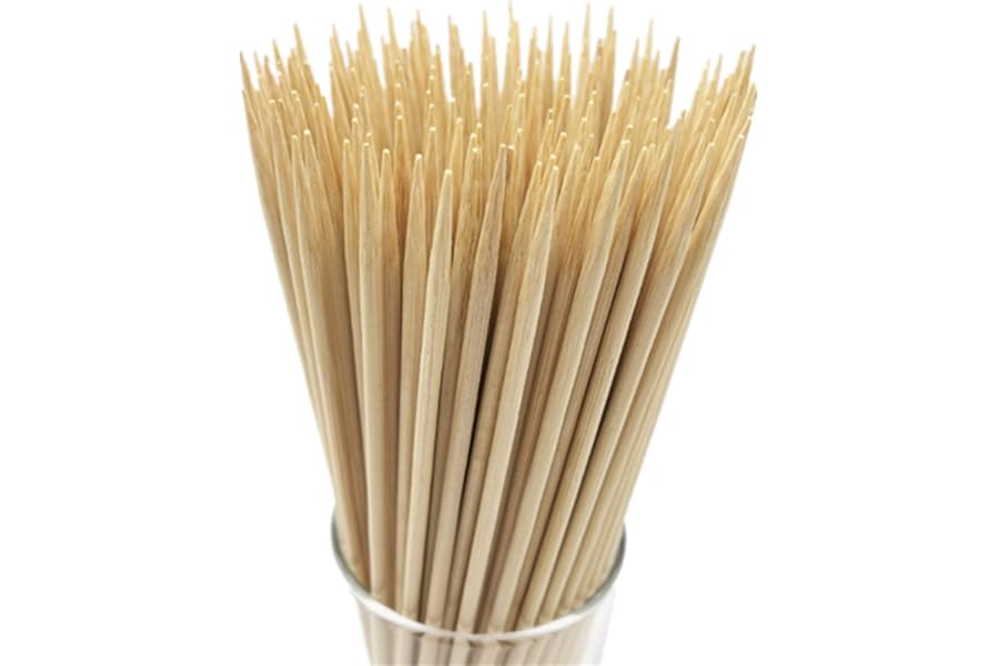 HOPELF 6" Natural Bamboo Skewers for BBQ，Appetiser，Fruit，Cocktail，Kabob，Chocolate Fountain，Grilling，Barbecue，Kitchen，Crafting