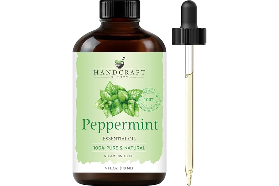 Handcraft Blends Peppermint Essential Oil – Huge 4 Fl Oz – 100% Pure and Natural – Premium Grade Essential Oil for Diffuser and Aromatherapy, Skin, Massage, Candle and Soap Making Fragrance
