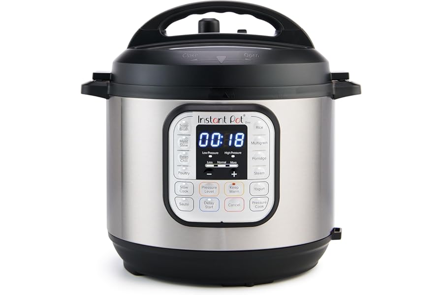 Instant Pot Duo 7-in-1 Electric Pressure Cooker, Slow Cooker, Rice, Steamer, Sauté, Yogurt Maker, Warmer & Sterilizer, Includes App With Over 800 Recipes, Stainless Steel, 6 Quart