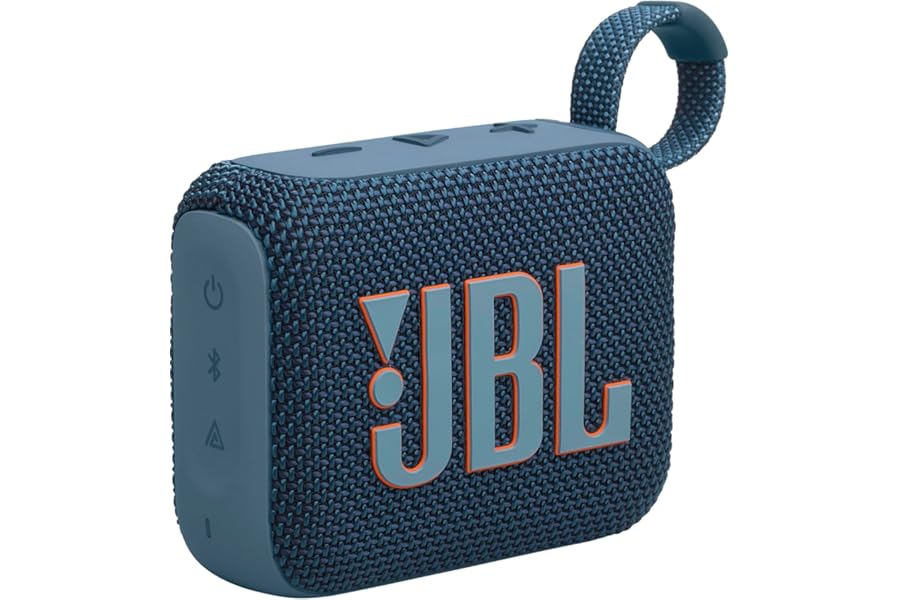 JBL Go 4 - Ultra-Portable, Waterproof and Dustproof Bluetooth Speaker, Big JBL Pro Sound with Punchy bass, 7-Hour Built-in Battery, Made in Part with Recycled Materials (Blue)